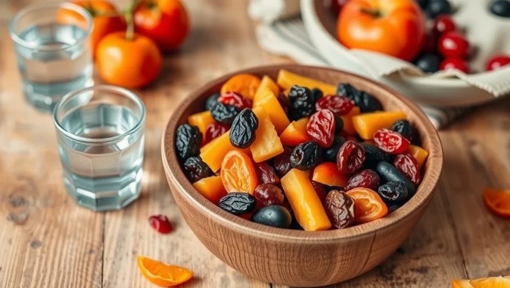 Hälsosamma mellanmål med torkad frukt för familjen